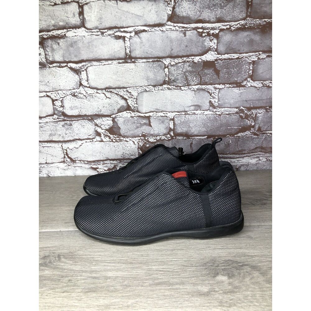 Prada Sport Black Mesh Synthetic Drawstring Driving Shoes Women Sz 38.5EU/8M US